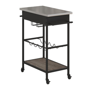 Novogratz Nora Multifunctional Kitchen Cart - Black