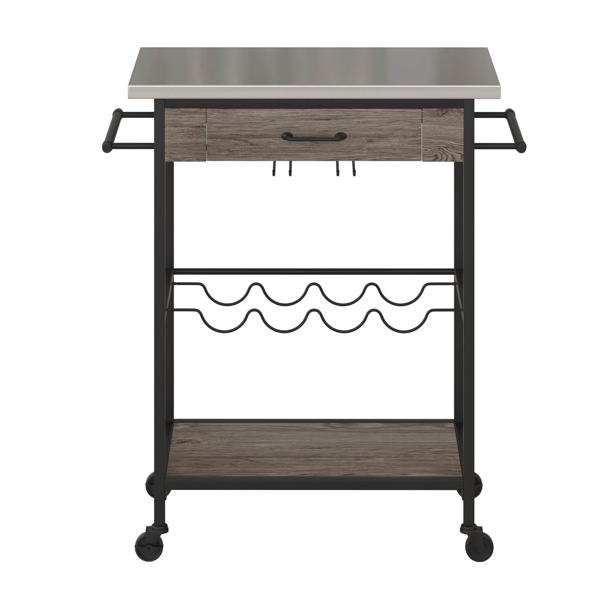 Novogratz Nora Multifunctional Kitchen Cart - Black