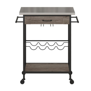 Novogratz Nora Multifunctional Kitchen Cart - Black