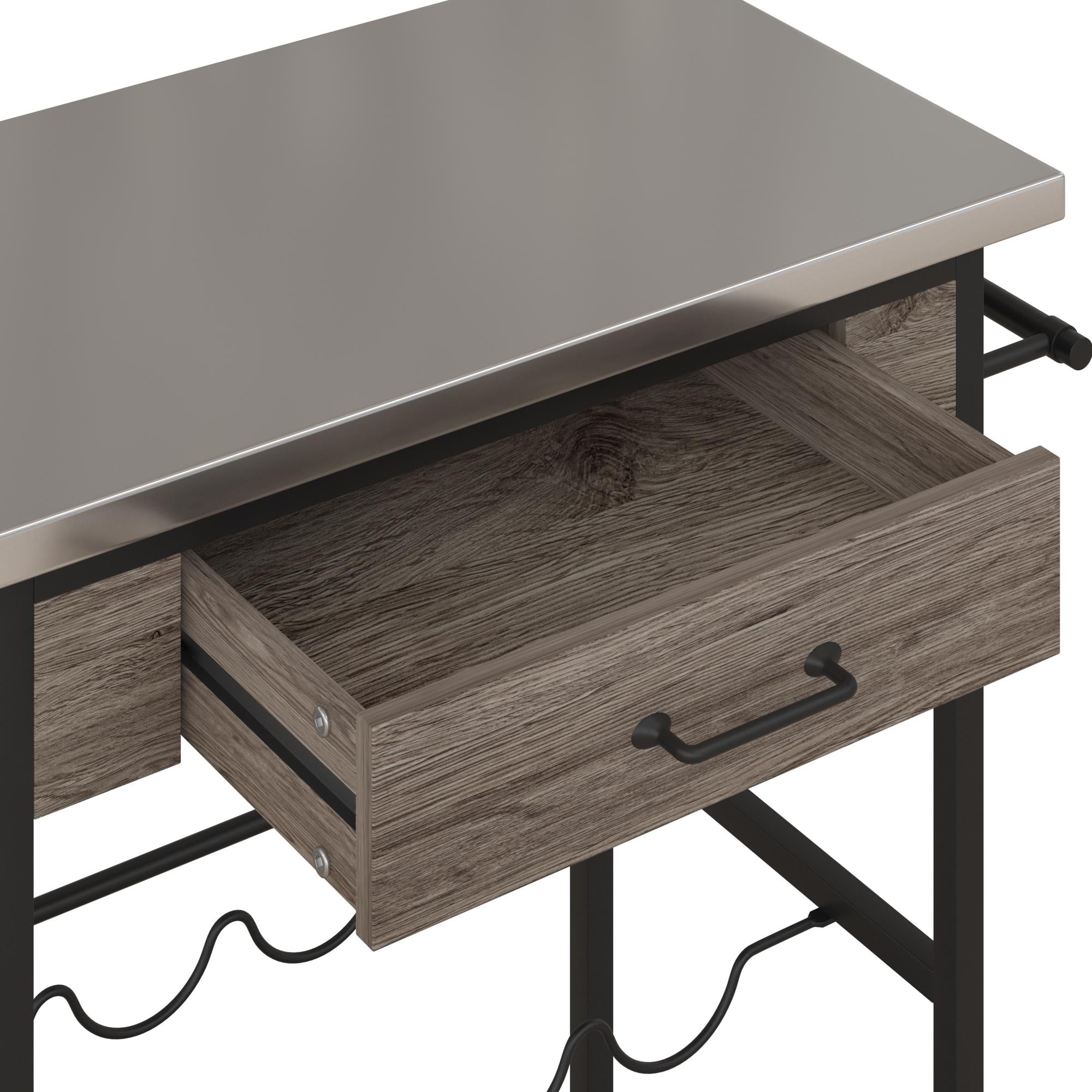Novogratz Nora Multifunctional Kitchen Cart - Black