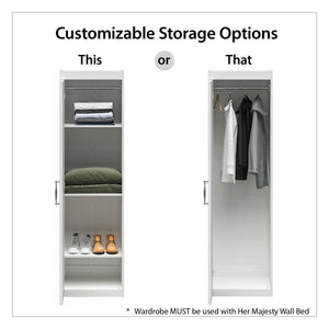 Novogratz Her Majesty Wardrobe Storage Cabinet with Shelves - White