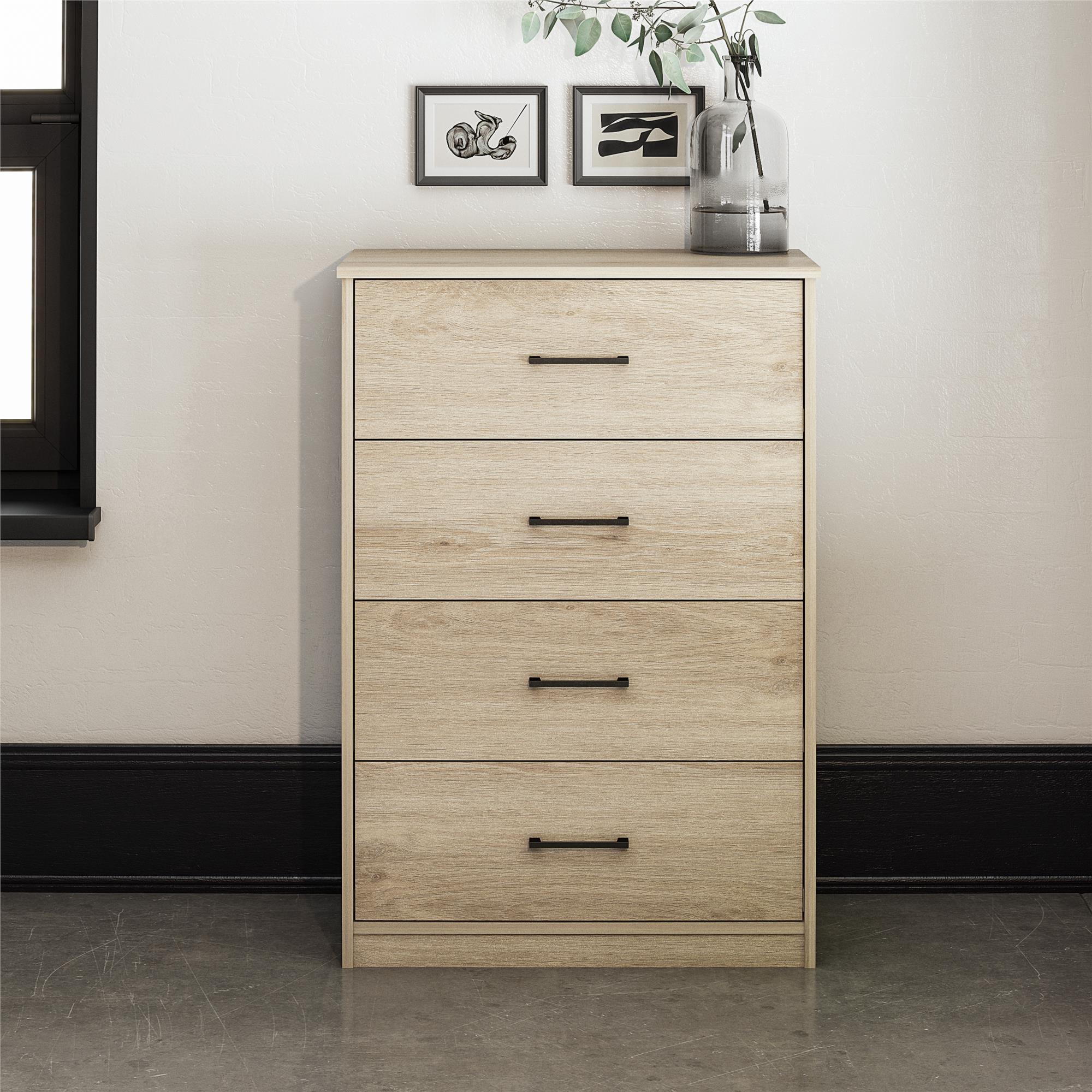 Ameriwood Home BrEZ Build Pearce 4 Drawer Dresser - Blonde Oak - 4 Drawer
