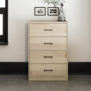 Ameriwood Home BrEZ Build Pearce 4 Drawer Dresser - Blonde Oak - 4 Drawer