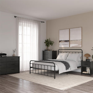 Ameriwood Home Riverside 1-Drawer Nightstand - Black Oak - 1 Drawer