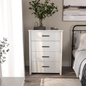 Ameriwood Home Riverside Tall 4-Drawer Dresser - White - 4 Drawer