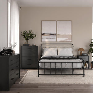 Ameriwood Home Riverside Tall 4-Drawer Dresser - Black Oak - 4 Drawer