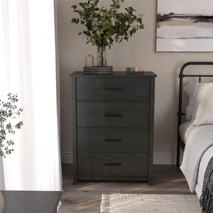 Ameriwood Home Riverside Tall 4-Drawer Dresser - Black Oak - 4 Drawer