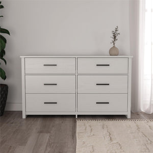 Ameriwood Home Riverside Wide 6-Drawer Dresser - White - 6 Drawer