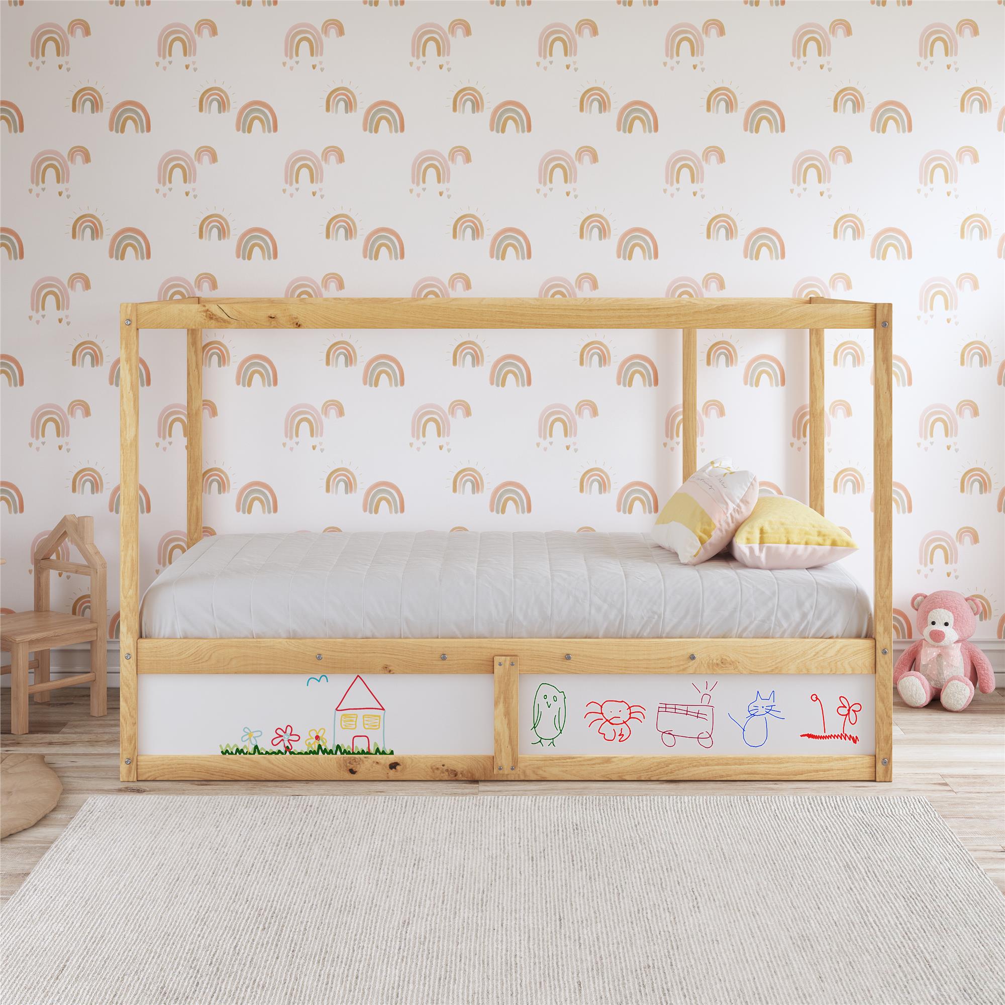 Max & Finn Saffiano Reversible 3-in-1 Kids' Bed - Natural - Twin
