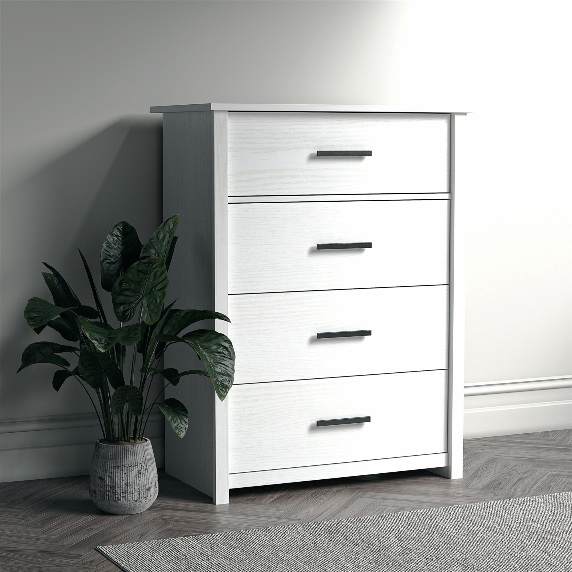 Ameriwood Home Riverside Tall 4-Drawer Dresser - White - 4 Drawer