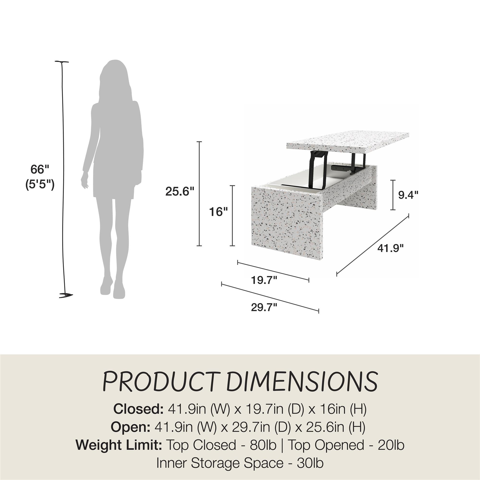Mr. Kate Winston Lift Top Coffee Table - Terrazzo