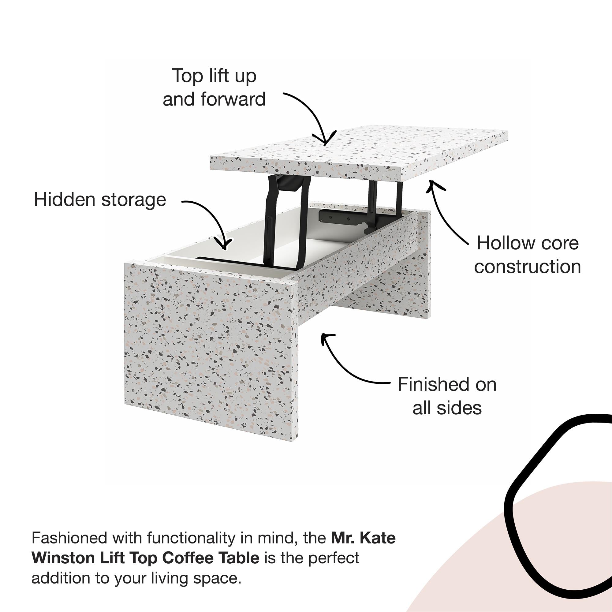 Mr. Kate Winston Lift Top Coffee Table - Terrazzo