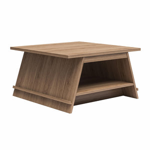 Ameriwood Home Danton A-Frame Coffee Table with Magazine Perch - Danish Walnut