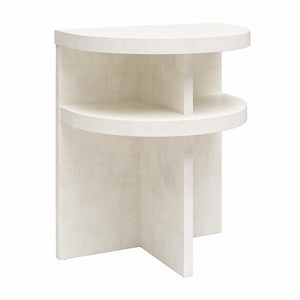 Ameriwood Home Daytona Modern Semicircle End Tables, Set of 2 - Plaster