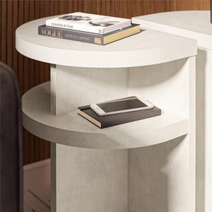 Ameriwood Home Daytona Modern Semicircle End Tables, Set of 2 - Plaster