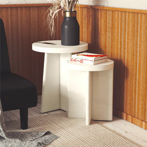 Ameriwood Home Liam Round End Tables, Set of 2 - Plaster