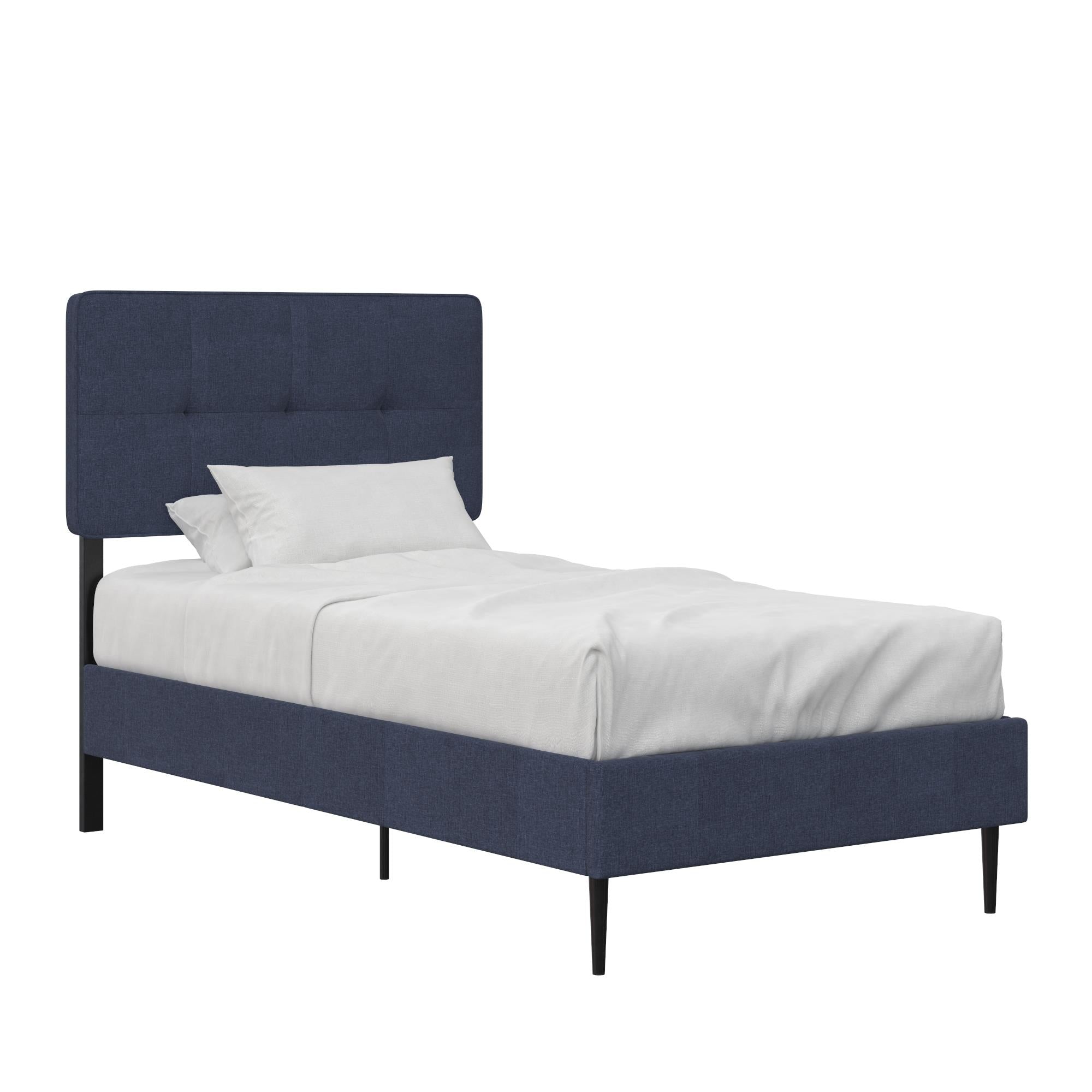 RealRooms Tyler Upholstered Bed - Blue - Twin