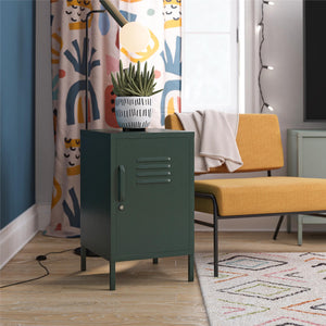 Novogratz Cache Metal Locker Style Living Room End Table - Hunter Green