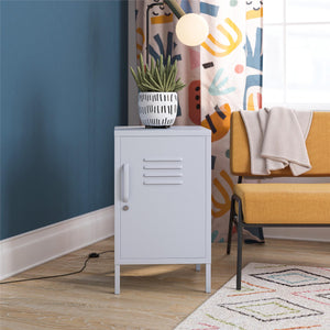 Novogratz Cache Metal Locker Style Living Room End Table - Powder Blue