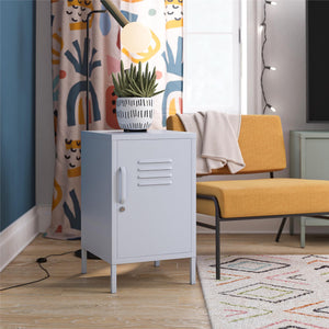 Novogratz Cache Metal Locker Style Living Room End Table - Powder Blue
