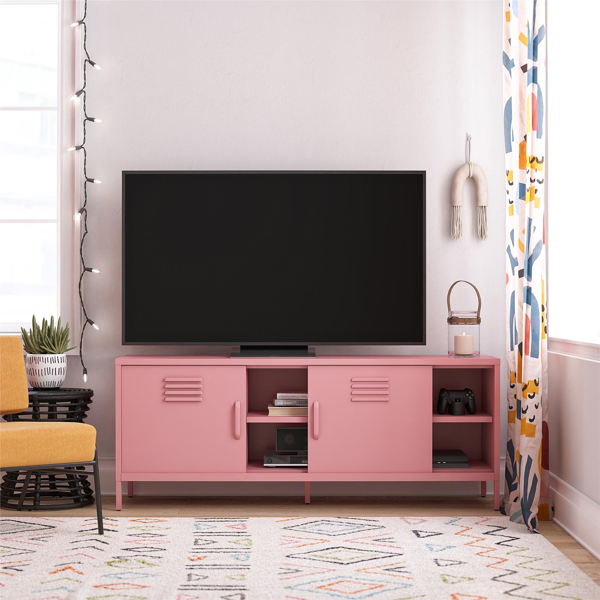 Novogratz Cache Metal Locker-Style TV Stand for TVs up to 65" - Bashful