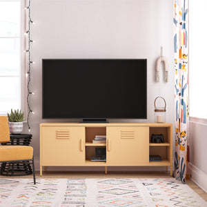 Novogratz Cache Metal Locker-Style TV Stand for TVs up to 65" - Yellow