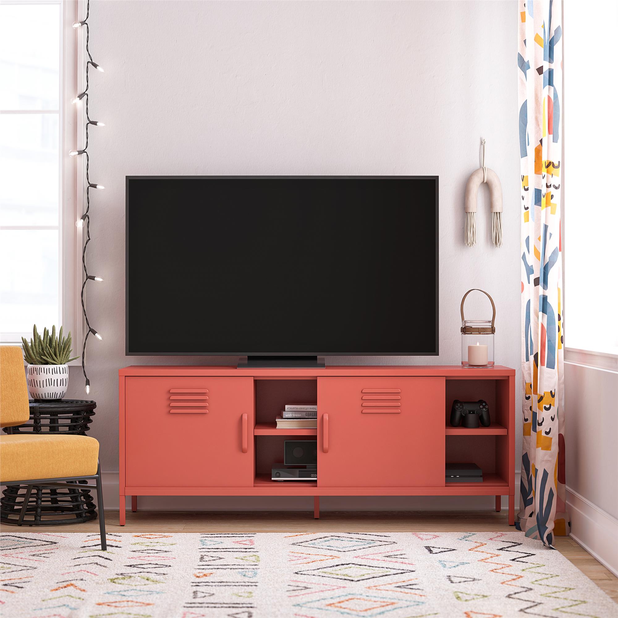 Novogratz Cache Metal Locker-Style TV Stand for TVs up to 65" - Orange