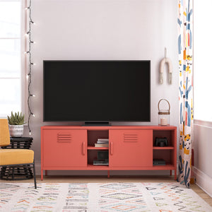 Novogratz Cache Metal Locker-Style TV Stand for TVs up to 65" - Orange