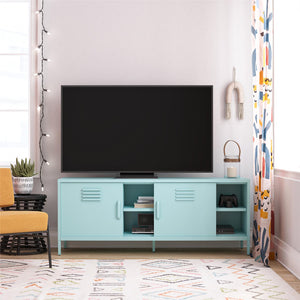 Novogratz Cache Metal Locker-Style TV Stand for TVs up to 65" - Mint