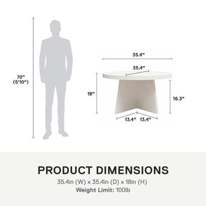 Ameriwood Home Liam Round Coffee Table - Plaster