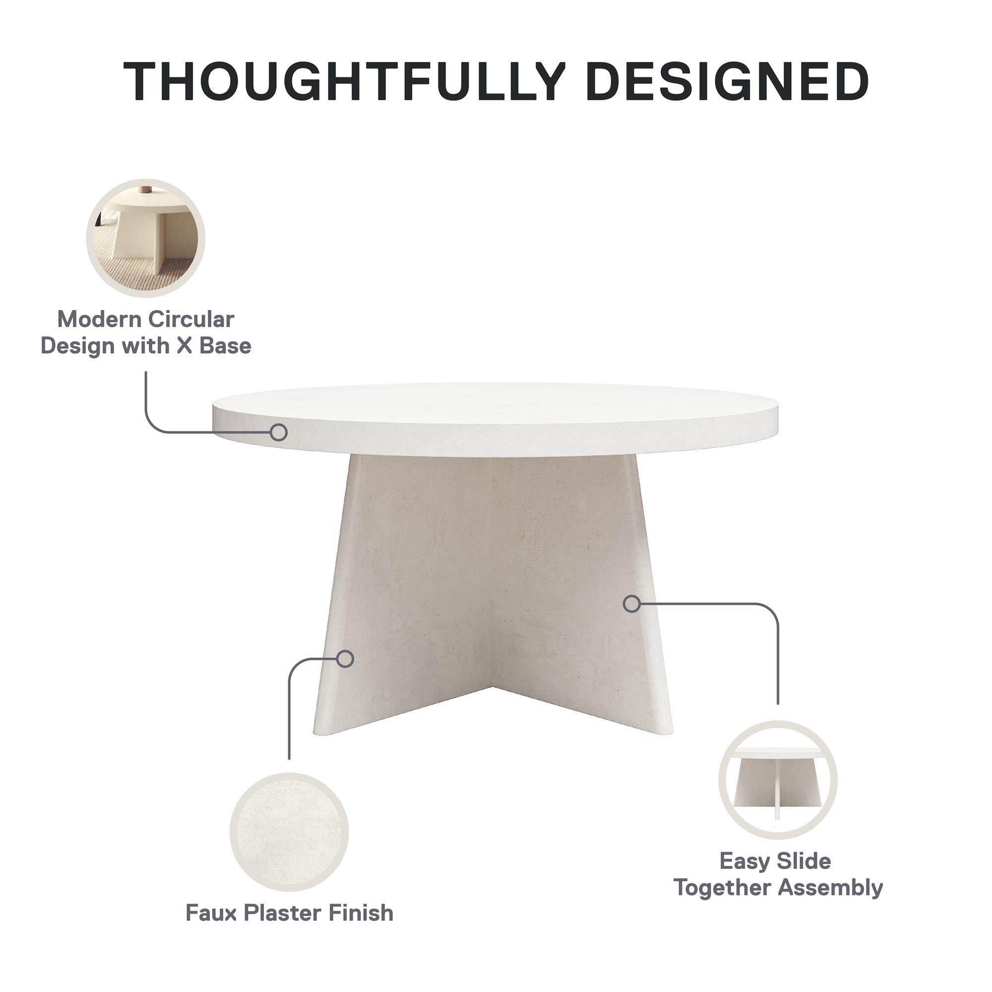 Ameriwood Home Liam Round Coffee Table - Plaster