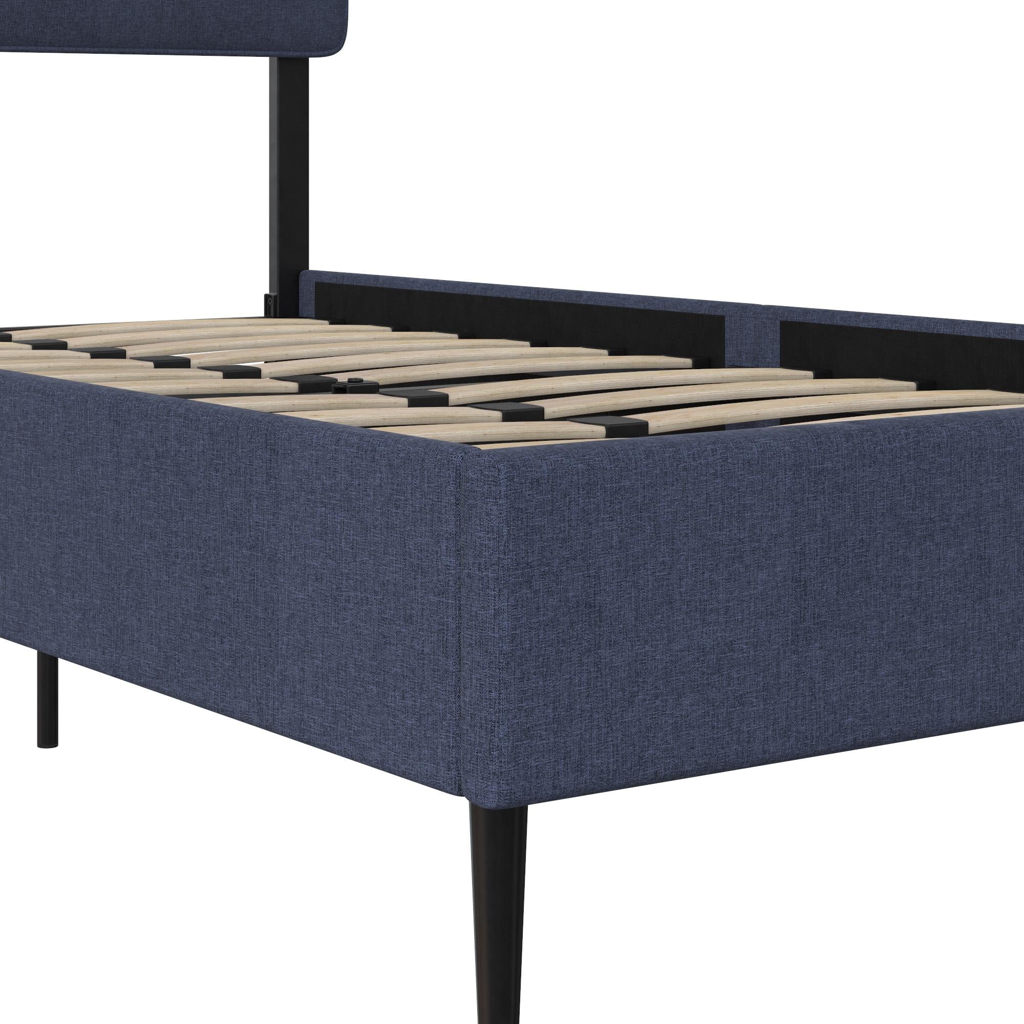RealRooms Tyler Upholstered Bed - Blue - Twin