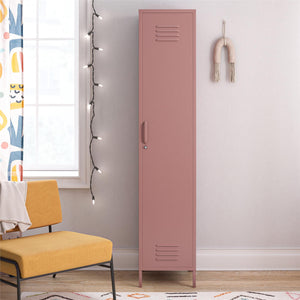 Novogratz Cache 1-Door Tall Single Metal Locker Style Storage Cabinet - Dusty Rose