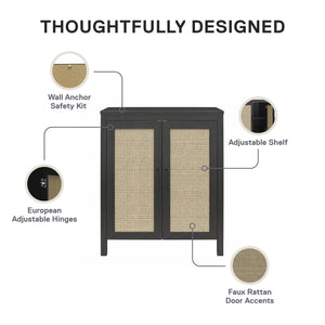 Ameriwood Home Wimberly 2 Door Accent Cabinet - Black Oak