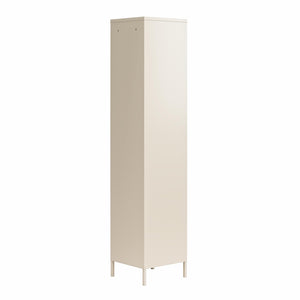 Novogratz Cache 1-Door Tall Single Metal Locker Style Storage Cabinet - Parchment