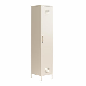 Novogratz Cache 1-Door Tall Single Metal Locker Style Storage Cabinet - Parchment
