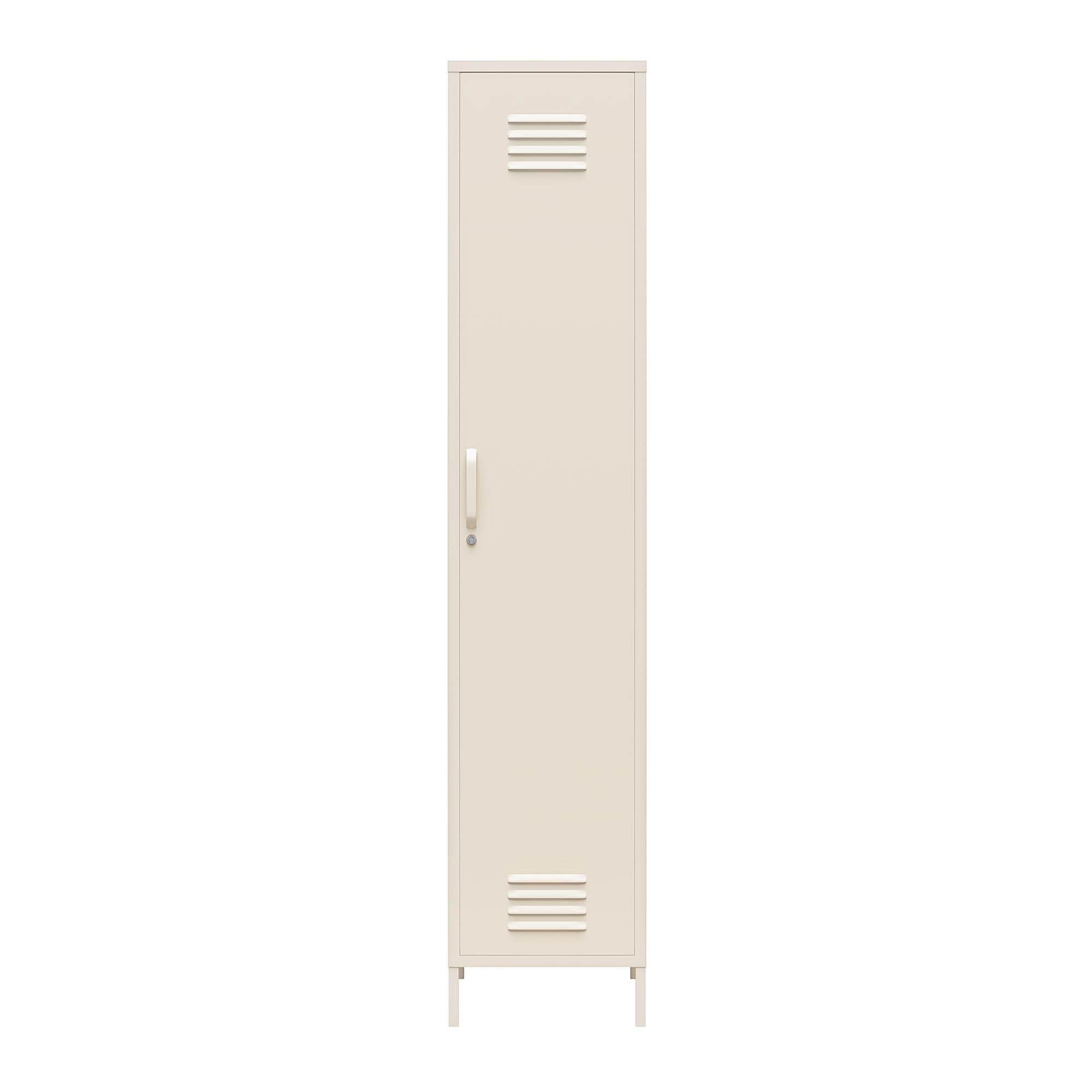 Novogratz Cache 1-Door Tall Single Metal Locker Style Storage Cabinet - Parchment
