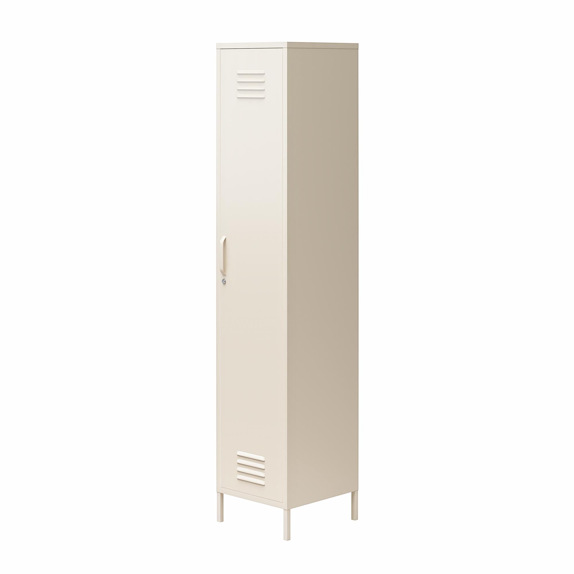 Novogratz Cache 1-Door Tall Single Metal Locker Style Storage Cabinet - Parchment