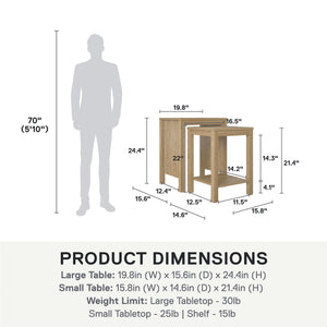 Ameriwood Home Wimberly Nesting Tables, Set of 2 - Natural
