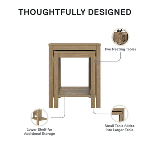 Ameriwood Home Wimberly Nesting Tables, Set of 2 - Natural