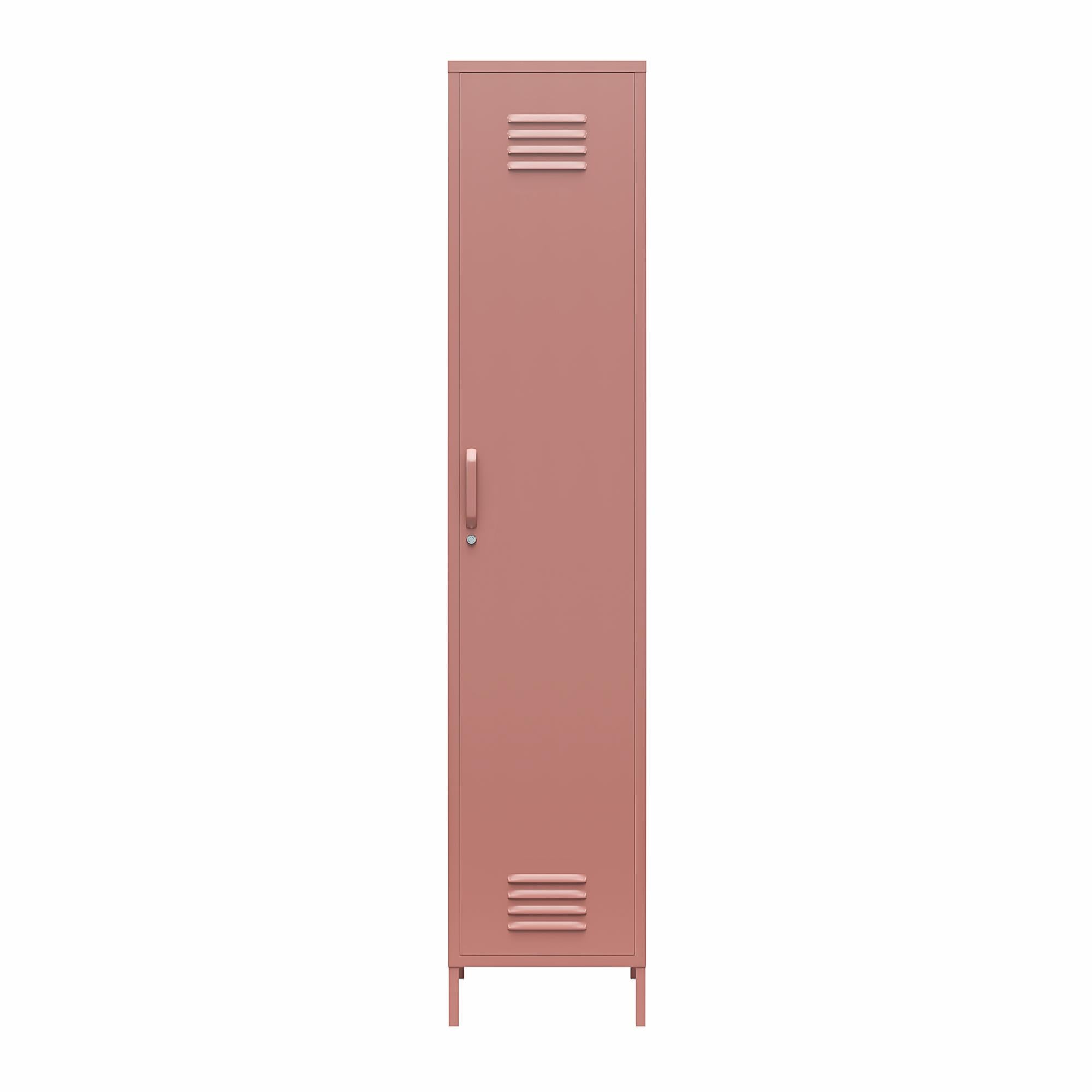 Novogratz Cache 1-Door Tall Single Metal Locker Style Storage Cabinet - Dusty Rose