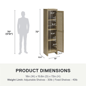Ameriwood Home Wimberly Tall 1-Door Cabinet - Natural