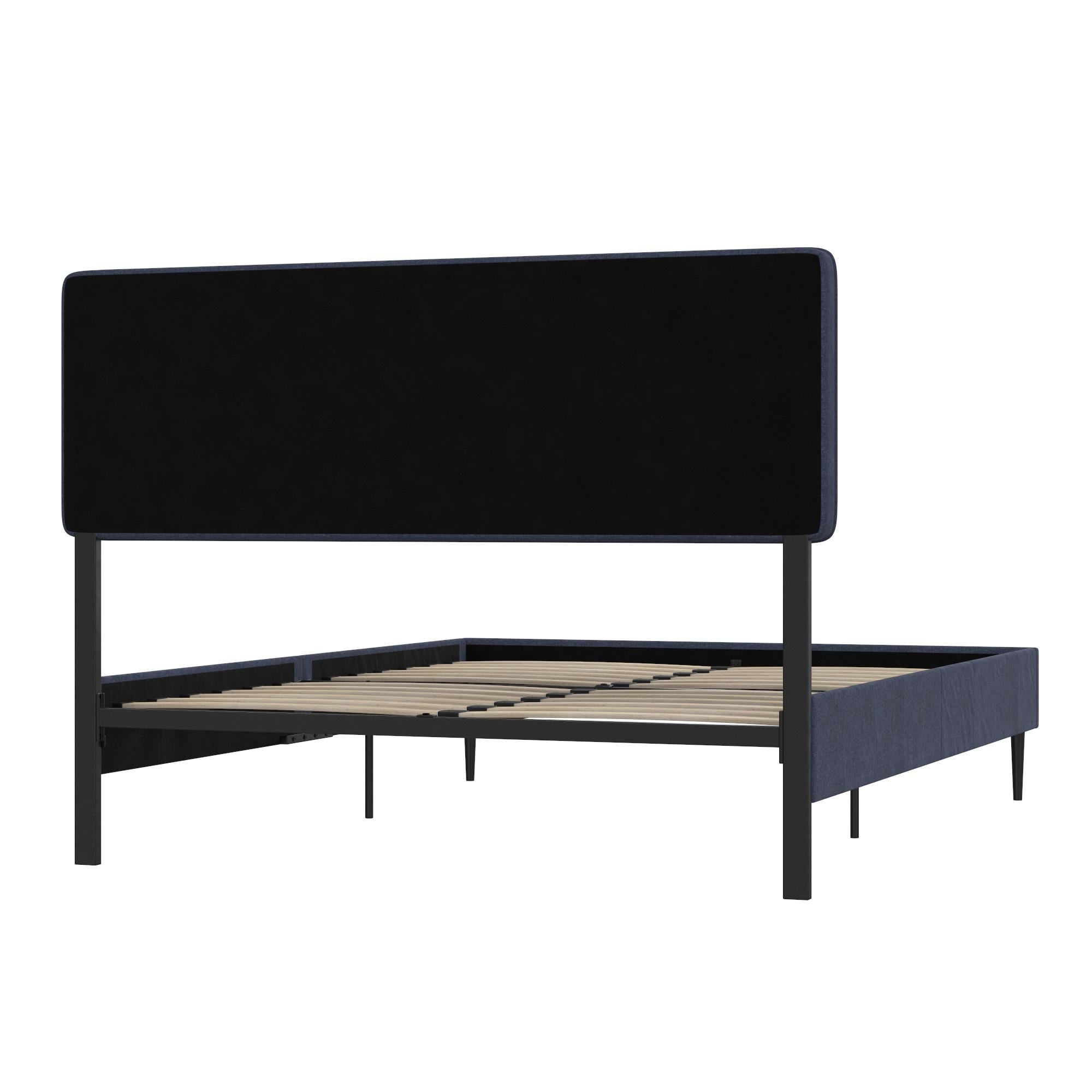 RealRooms Tyler Upholstered Bed - Blue - Full