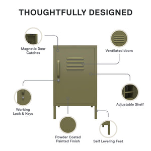 Systembuild Evolution Mission District Metal Locker End Table - Olive Green