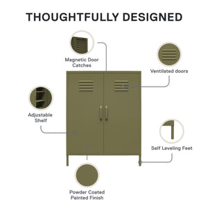 Systembuild Evolution Mission District 2-Door Metal Locker Cabinet - Olive Green