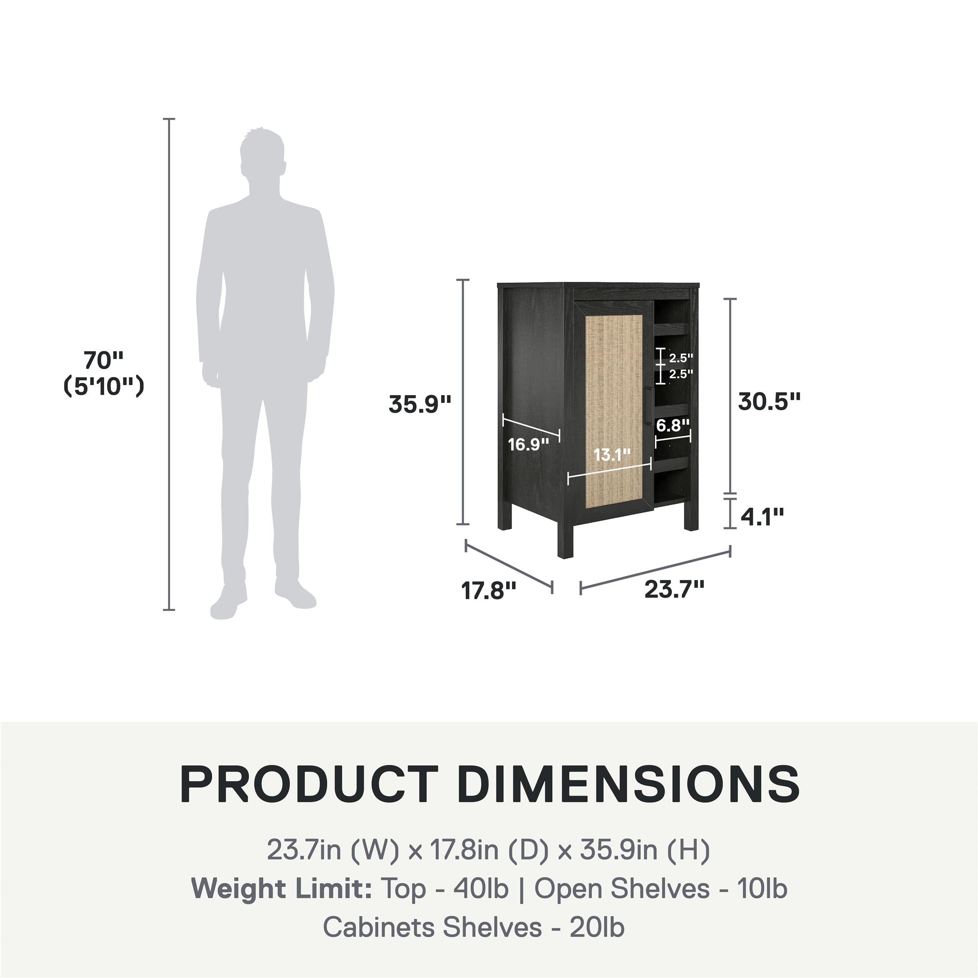 Ameriwood Home Wimberly Bar Cabinet - Black Oak