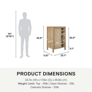 Ameriwood Home Wimberly Bar Cabinet - Natural