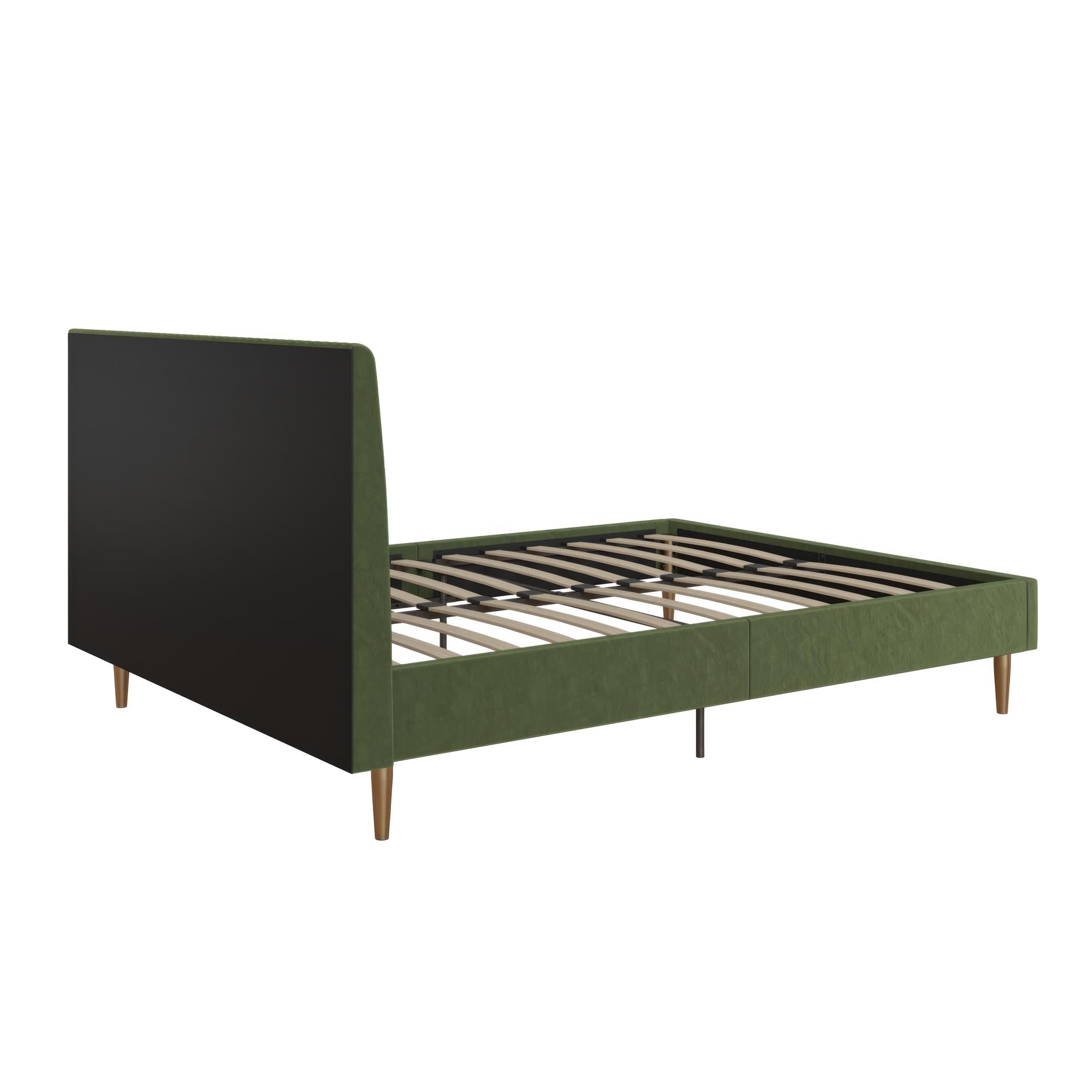 Mr. Kate Daphne Upholstered Bed - Olive Green Velvet - Queen