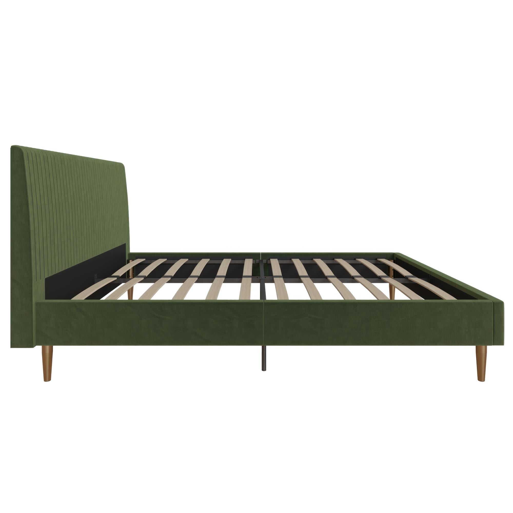 Mr. Kate Daphne Upholstered Bed - Olive Green Velvet - Queen