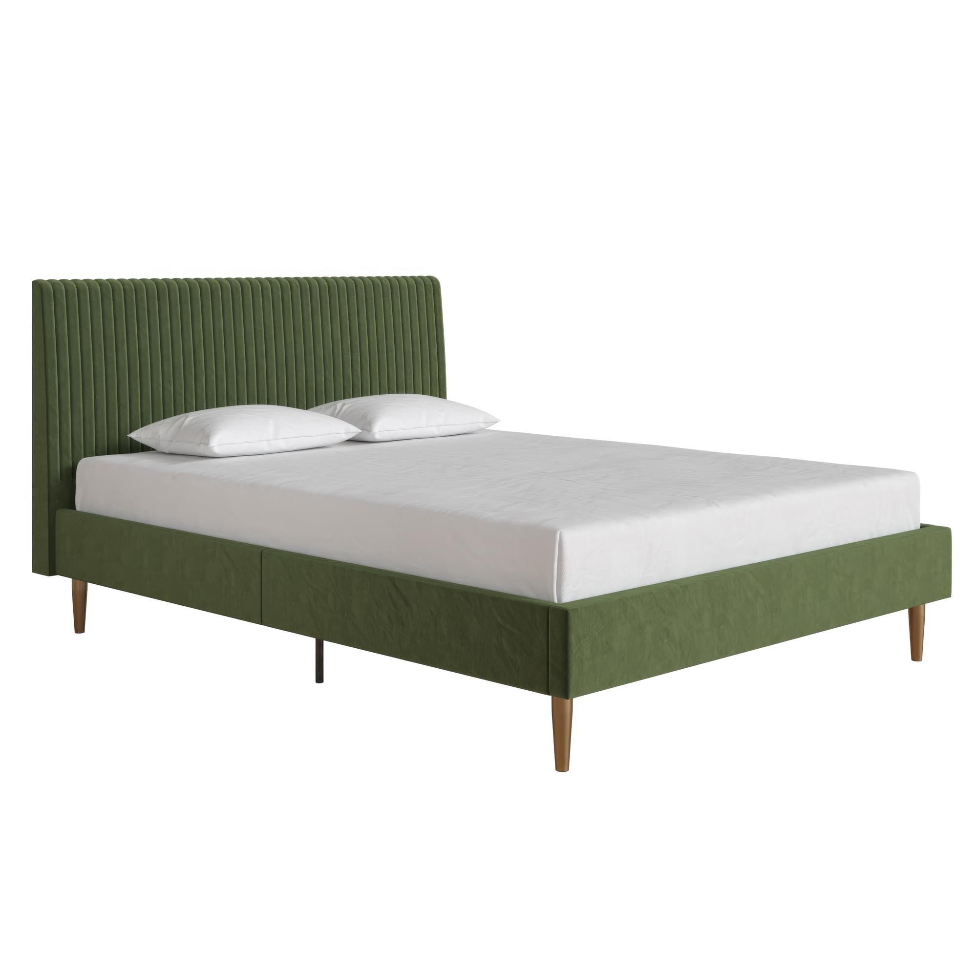Mr. Kate Daphne Upholstered Bed - Olive Green Velvet - Queen